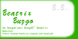 beatrix buzgo business card
